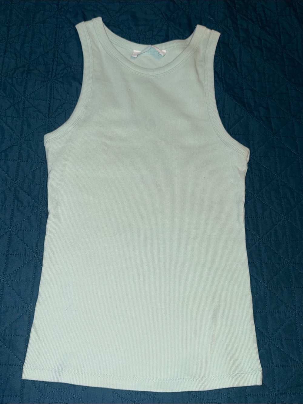 Classic Ribbed Tank Top - Light Aqua